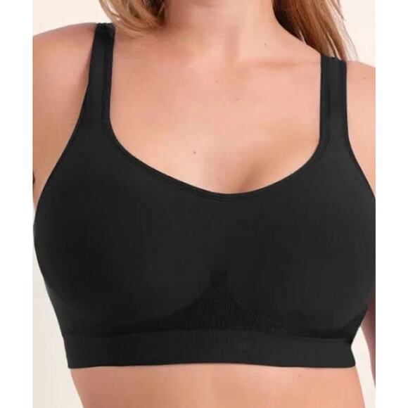 TRUEKIND Daily Comfort Wireless Shaper Bra | Size Large Black with Bra Extender - Picture 1 of 9